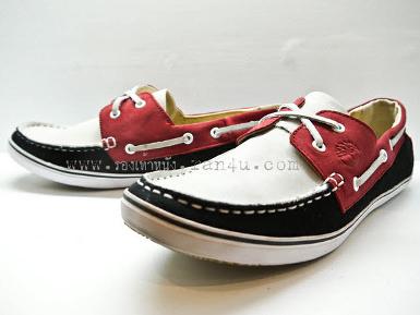 C046 รองเท้า timberland boat shoes หนังสีเบจ แดง ดำ